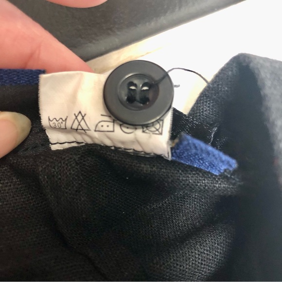 Vintage 90s Biaggini Black Linen Flare Pants Lace Up Hem Bell Bottoms Y2K Summer - Picture 15 of 15